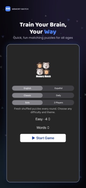 Memory Match: Brain Games screenshot 1